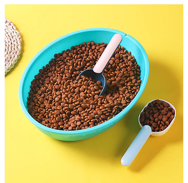 Pet Cat Dog Food Shovel with Sealing Bag Clip Spoon Multifunction Thicken Feeding Scoop Tool Creative Measuring Cup Pet Supplies