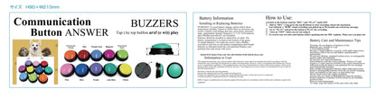 8PCS Dog Communication Buttons Voice Recording Button for Pet Training Buzzer 30 Second Record Playback Funny Gift for Talking