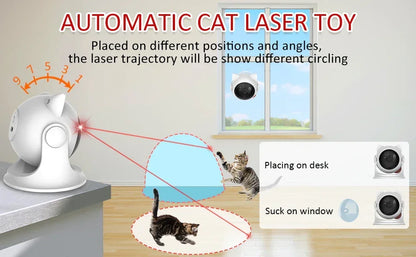 猫用レーザーおもちゃ 自動充電式モーション ランダム起動インタラクティブ猫おもちゃ 室内猫/犬/子猫用 スロー&amp;ファストモード