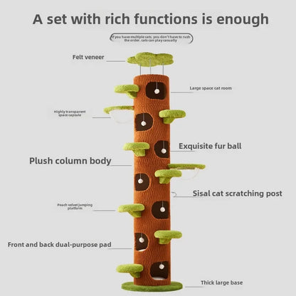 Cat climbing frame nest, cat tree integration, non-solid wood Tongtian pillar, fram toys products