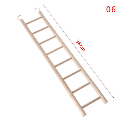 Wooden Ladder Swing Scratcher Climbing Ladder Hamsters Parrot Toys Pet Supplies