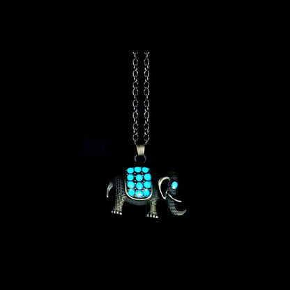 Luminous Glowing Lotus Cat Snake Ox Elephant Pendant Necklace Glow In The Dark Tree Necklace for Men Women  Halloween Gift