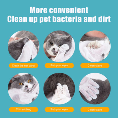 6pcs Disposable Pet Cleaning Gloves for Cats & Dogs Bath