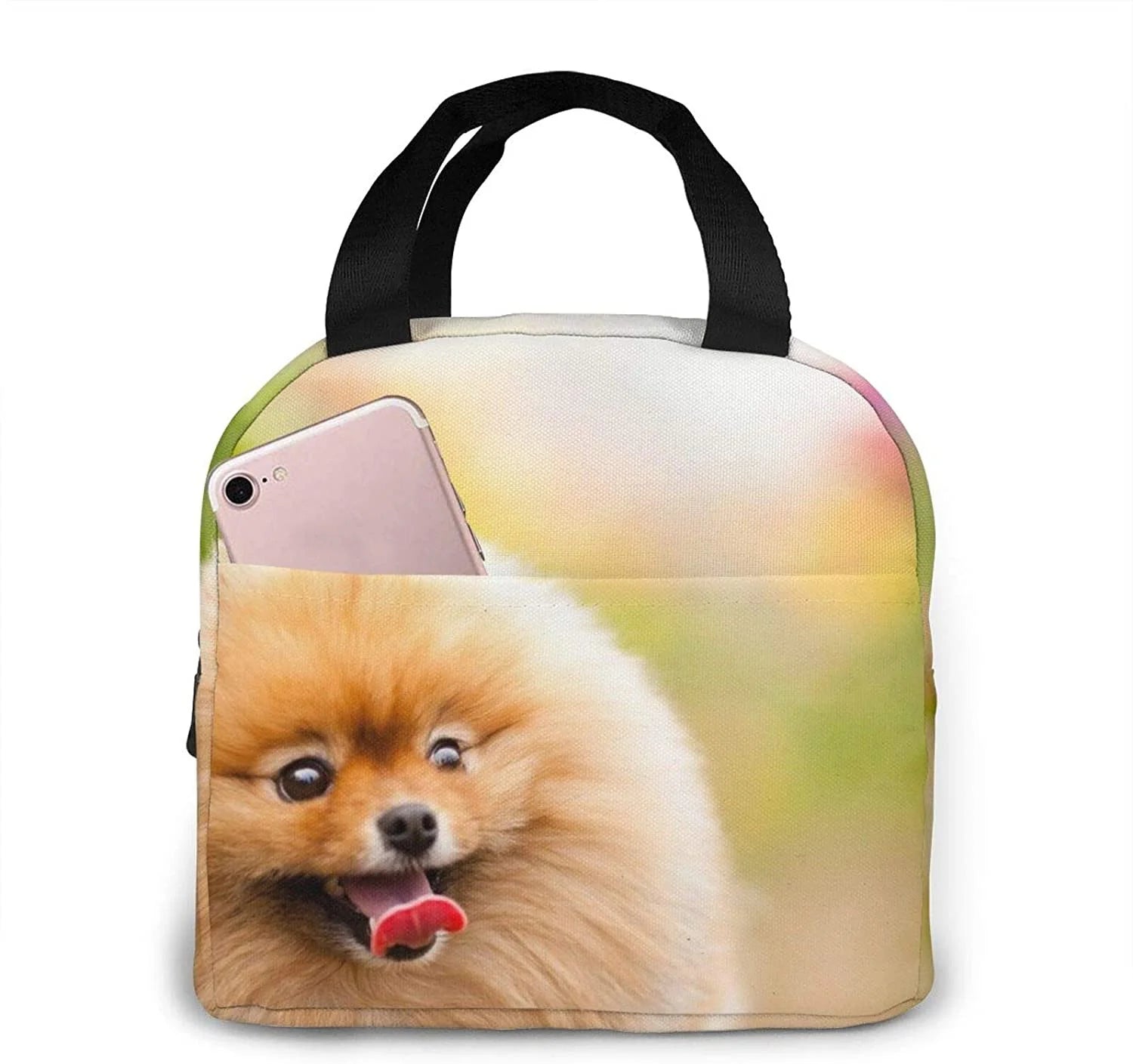 Pomeranian Dog Insulated Lunch Bag For Reusable Waterproof Cooler Bag Lunch Box For Teens Girls School Travel Picnic