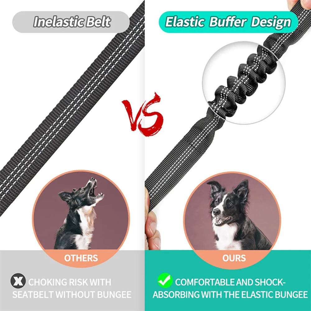 Adjustable Dog Car Seat Belt Harness for Dogs Nylon Reflective Cushioning Elasticity Car Travel Dog Accessories for Dogs