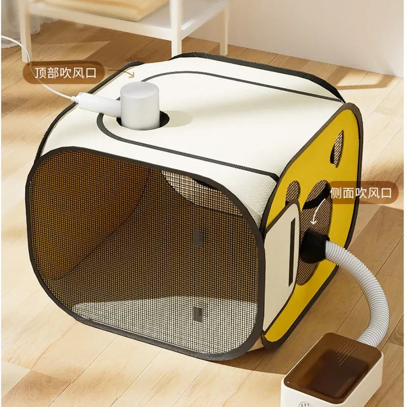 Silent Pet Drying Box, Circulating Breathable Blow Dryer Constant Temperature, 39 Degrees Dogs Hairdryer, Folding Grooming Dryer