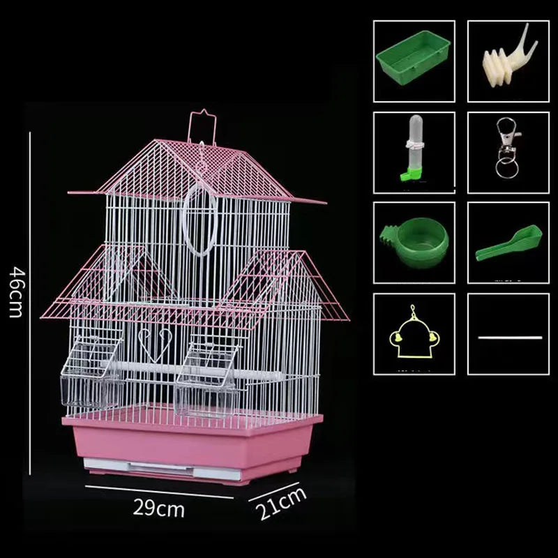 Parrot Bird Cage Parakeet Metal Birdhouse Heightening Breeding Cage Bird Nest Pigeon Supplies Factory Sold