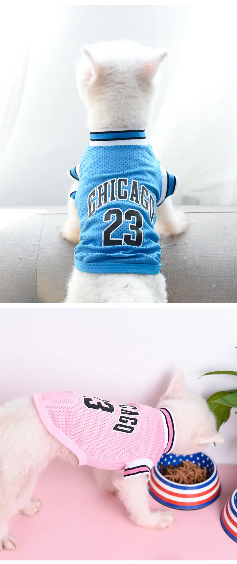 Summer Dog Clothes Mesh Breathable Sport Dog Jersey Basketball Clothes Puppy T-Shirt Summer Pet Cat Shirts For Small Large Dogs