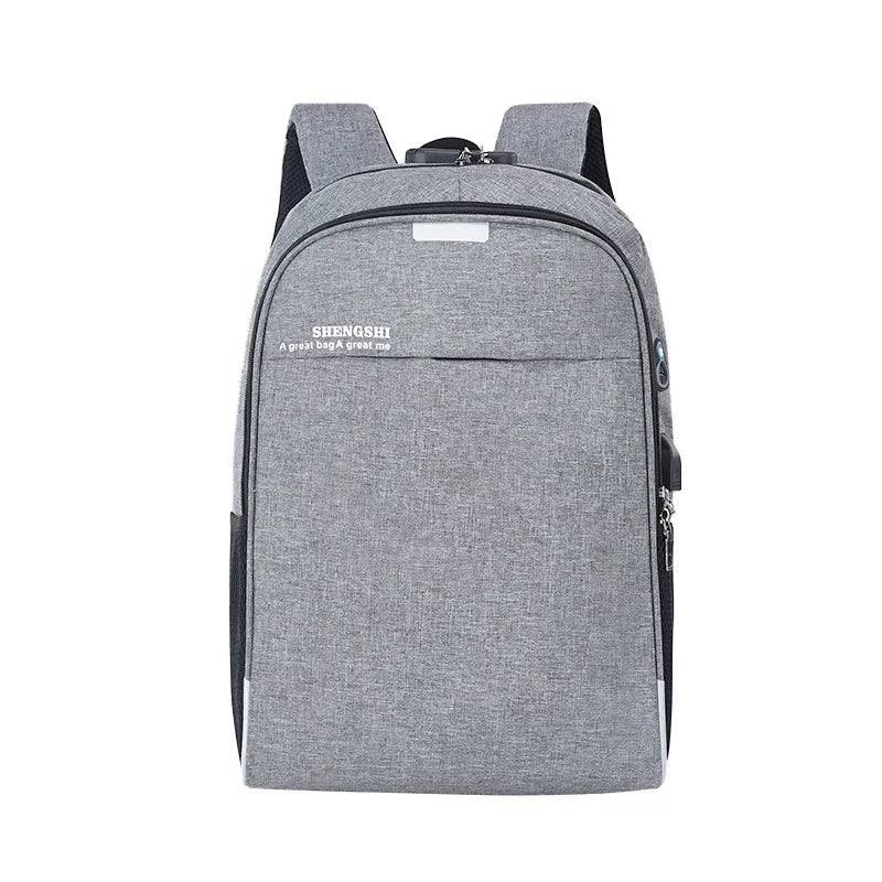 Men's Business Backpack Laptop Bag with USB Charging Port Combination Lock Anti-theft Design Travel Bag Student Schoolbag