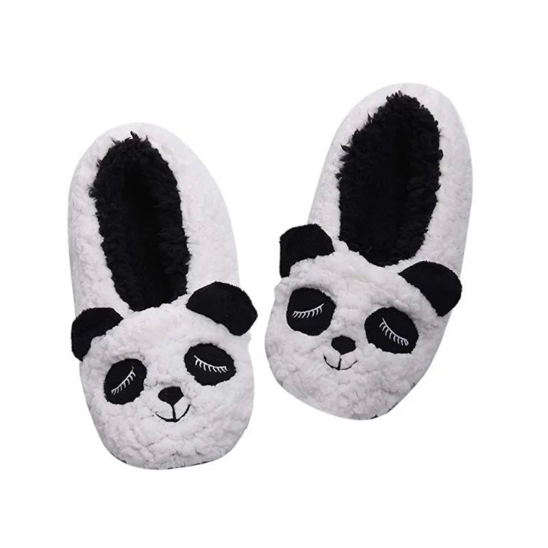 Fluffy Slippers Women winter warm Unicorn Dog Anti Slip Kawaii Fuzzy Ladies Panda Plush Soft Female Cartoon Shoes Home Indoor