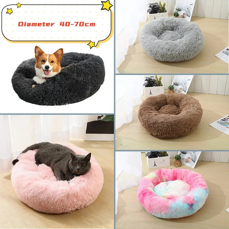 Super Soft Pet Cat Bed Plush Full Size Washable Calm Bed Donut Bed Comfortable Sleeping Artifact Suitable For All Kinds Of Cats