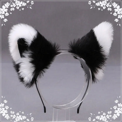 Fox Cat Ear Plush Hair Hoops Cosplay Fluffy Plush Hairband Headband Women Girl Masquerade Party Headwear Hair Accessories