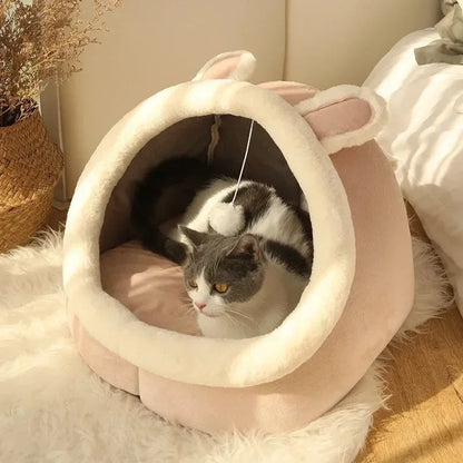 Deep Sleep Cat Bed Cartoon Pet Foldable Removable Washable Pet Sleeping Bed for Small Dog Mat Bag Cave Cats Bed