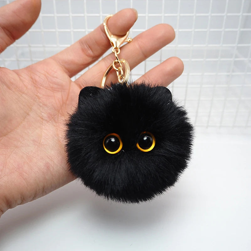 Cute Plush Cat Keychain Cartoon Doll Toy Pendant Keyring For Women Girls Bag Ornament Car Key Chain