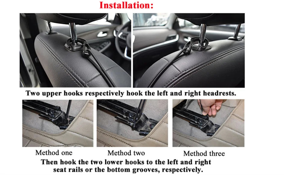 Dog Car Net Barrier Pet Travel Safety Barrier Car Carrier Rear Seat Fence Anti-collision for Child and Pets with Storage Bag