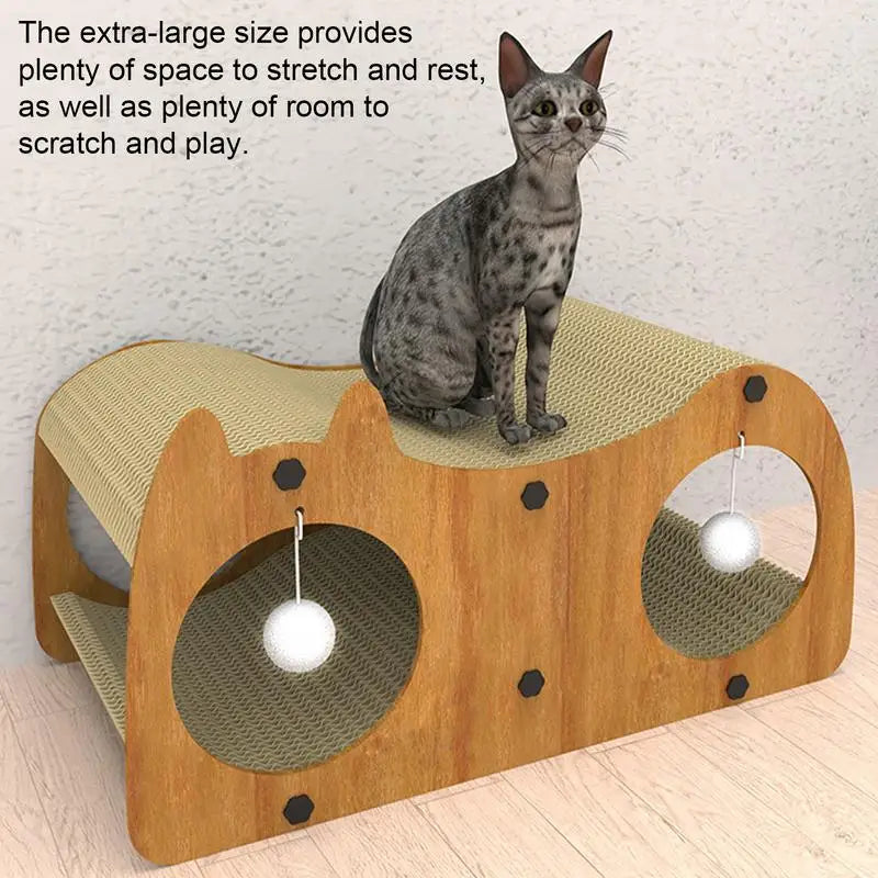 Cat Scratcher Tunnel Cat Play House Scratch Bed Integrated Cat Scratching Post For Indoor Cats For Furniture Protection Fun