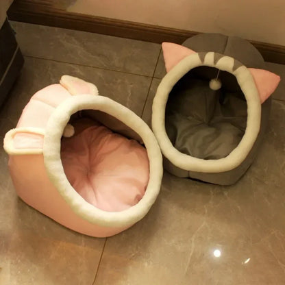 Deep Sleep Cat Bed Cartoon Pet Foldable Removable Washable Pet Sleeping Bed for Small Dog Mat Bag Cave Cats Bed