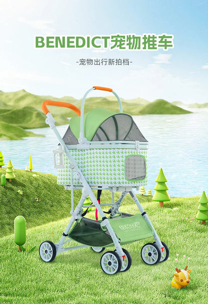 Detachable Pet Cart Detachable One Car Three-purpose Universal Pet Cart for Cats and Dogs