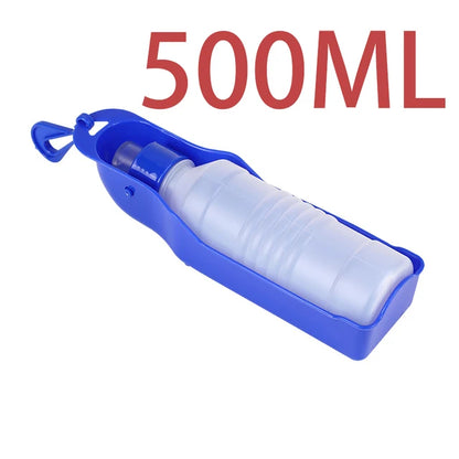 500ML Dog Water Bottle Folding Drinker Plastic Portable Water Bottle Pets Outdoor Travel Drinking Water Feeder Bowl for Dogs