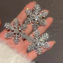 Petshomesupplies /5pcs Snowflake Rhinestone Hair Clips Crystal Hairpin for Women Barrette Wedding Bridal Christmas Ornaments Hair Accessories
