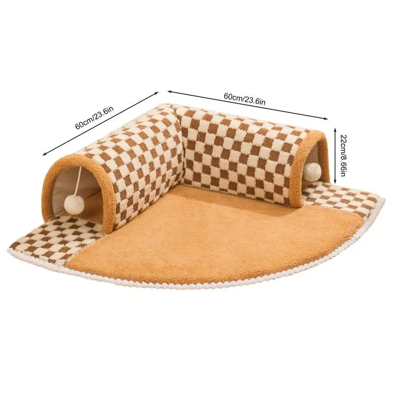 Creative Cat Tunnel Winter Pet Bed Warm Cat Hole Toy Sleeping House Training Props Shelter Cat Tunnel with Ball Cat Bed Nest Toy