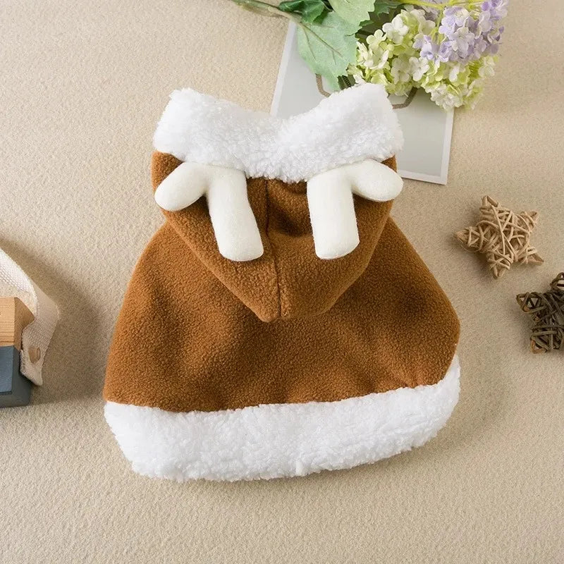 Pet Costumes Cute Christmas Cloak Cosplay Costume For Kittens Dog Clothes Antler Decoration Winter Warmth Pet Supplies