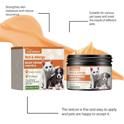 Yegbong Pet Skin Care Cream Gentle Itching Relief Wart Remover Improve Ringworm Skin Treatment Catnip Hair Healthy Pets Cream