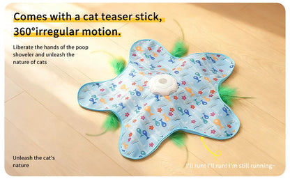 Cat Hunting Hood Toy Automatic Turntable Cat Teasing Stick Pet Game Hood Cat Interactive Hidden Hood Toy Consumes Cat Power