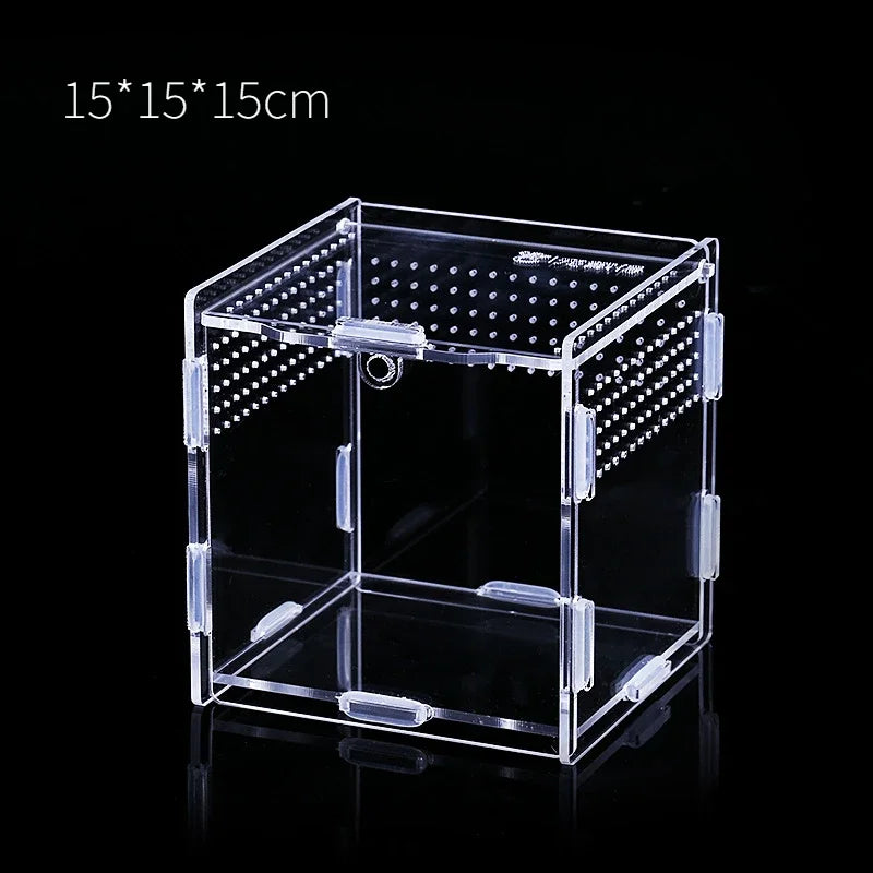 Acrylic Transparent Reptile Terrarium Breeding Box Turtle Cage Nano Arboreal Tarantula Enclosure Dearded Dragon Reptiles Habitat