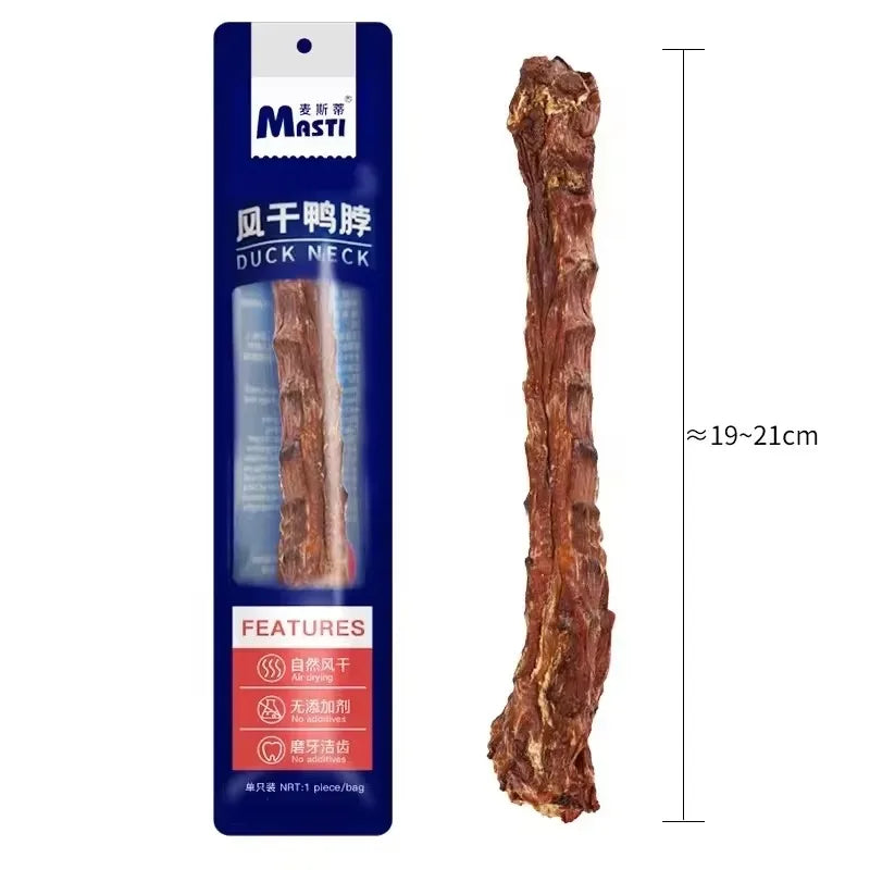 W Dog Snacks Cat Snacks Natural Pet Snack Dried Duck Neck Pet Snacks with Vitamins and Minerals Nutrition High Protein Dog Chew