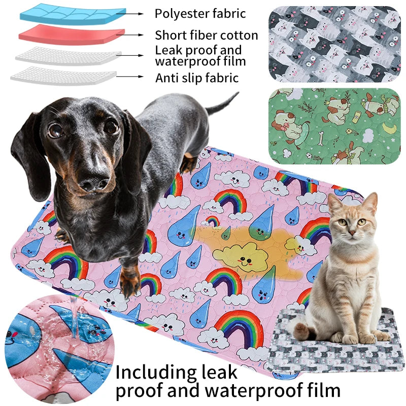 Washable Pet Pee Pad Pet Diaper Mat Reusable Mats for Dogs Dog Bed Urine Washable Dog Training Pad Four Seasons Pet Mat Urine