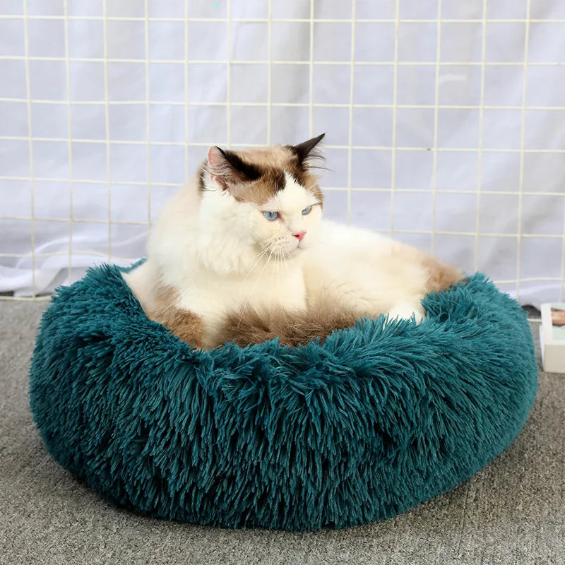 超ソフトペット猫ベッド プラッシュ フルサイズ 洗える 落ち着いたベッド ドーナツベッド 快適な睡眠アイテム あらゆる種類の猫に適しています