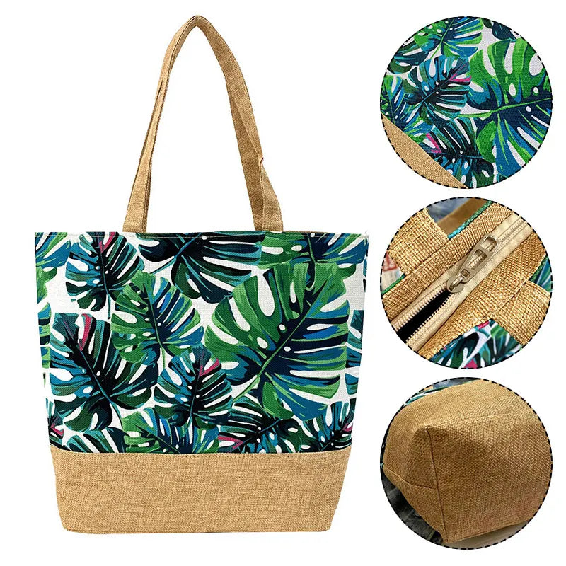 Women Handbag Floral Printed Beach Shopping Large Capacity Tote Bag Fashion Casua High Capacity Travel Ladies Shoulder Bag New