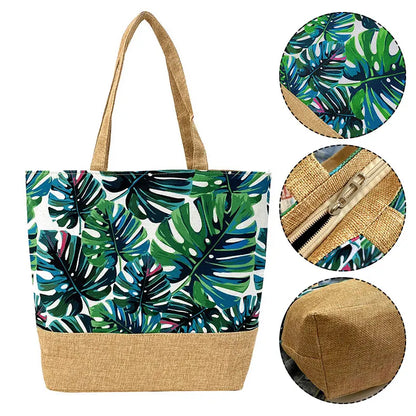 Women Handbag Floral Printed Beach Shopping Large Capacity Tote Bag Fashion Casua High Capacity Travel Ladies Shoulder Bag New