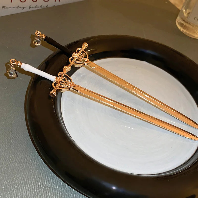 Sword Hairpin Hair Accessories Chinese Hair Sticks Headband Hair Woman Diy Hairstyle Harajuku Vintage Jewelry Bridesmaid Gift