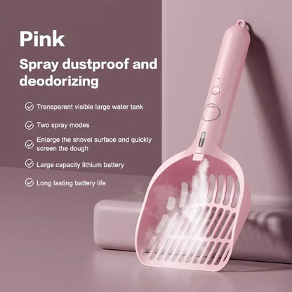 Spray Deodorizing Self Cleaning Cat Litter Box Dustproof Tofu Moistening Earth Sand Shovel Cat Toilet Clean Tools Pet Supplies