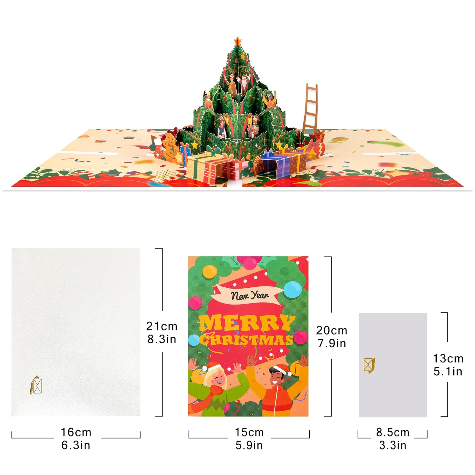 Christmas Pop Up Card, Christmas Bouquet Popup Card, Happy Holidays New Year