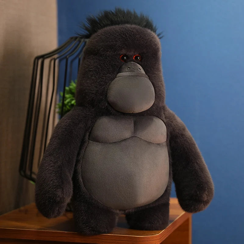 38cm  King Kong Plush Toys Black Ugly Gorilla Doll Movie Character Christmas Birthday Gift Zoo Souvenir