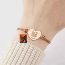 Custom Pet Portrait Bracelet For Women Personalized Dog Photo Stainless Steel Adjustable Pet Owner Lover Bracelet Gift Jewelry