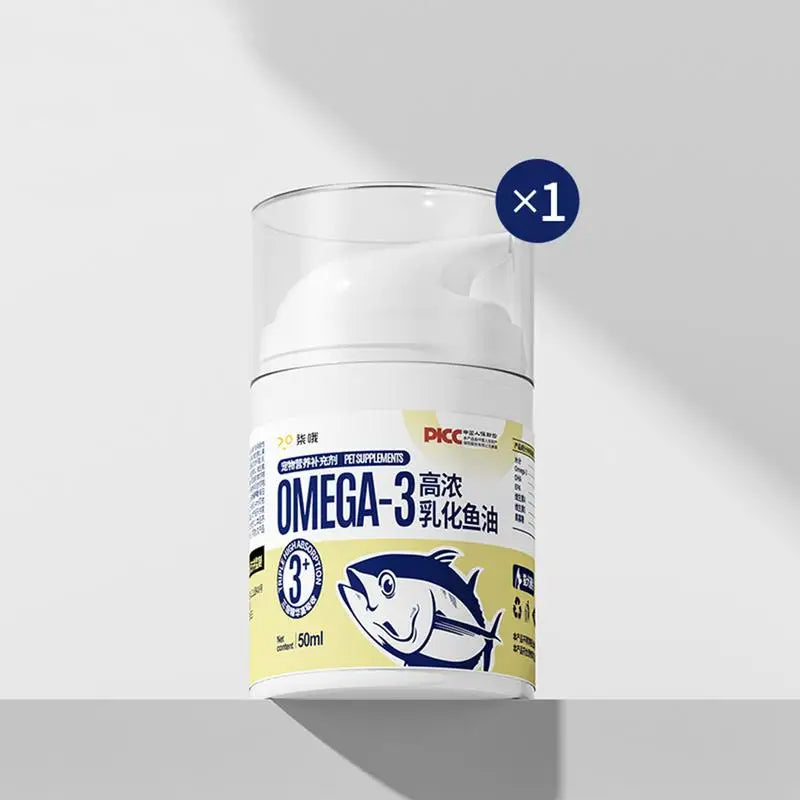 Kitten Fish Oil 50ml Highly Concentrated Fish Oil For Cats Liquid Press Type Pet Heart Skin Coat Joint Health Supplements