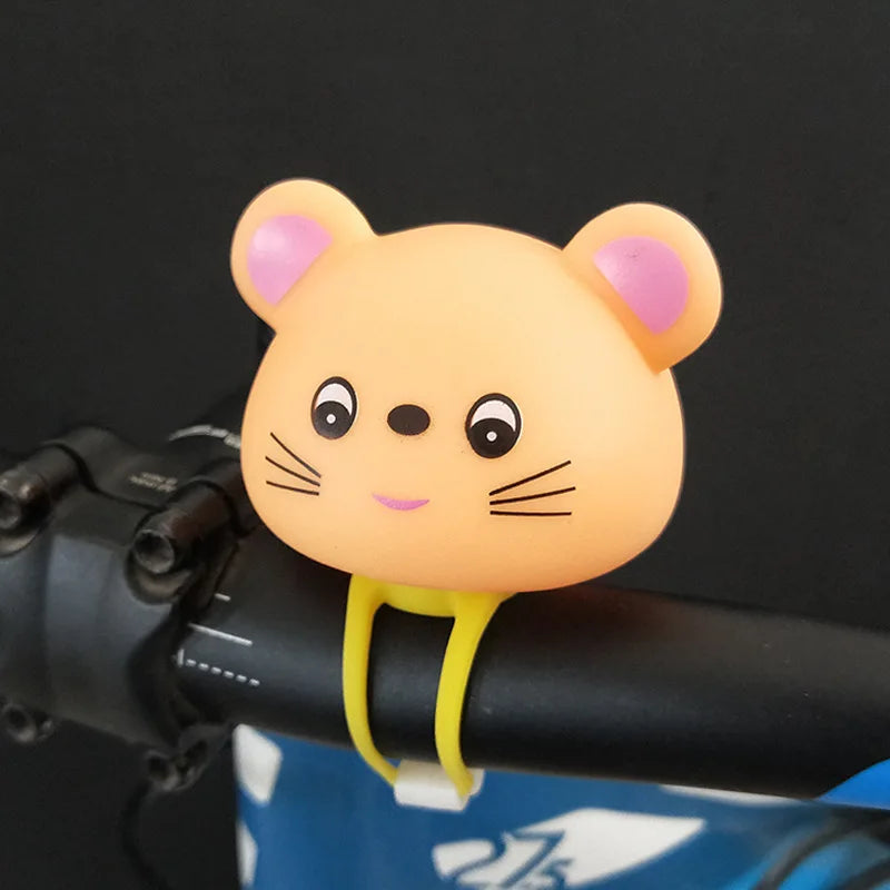 Cute Rubber Bicycle Bell Cartoon Animal Small Hamster Tricycle Scooter Handlebar Air Horn Ring Children's Balance Car Decoration