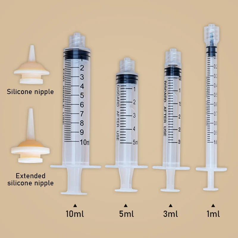 Pet Feeding Nipple for Kitten Puppy Newborn Cat Silicone Feeding Pacifier with Syringes for Mini Pet Small Dog Milk Feeding