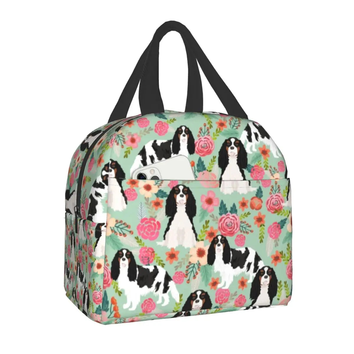 Cavalier King Charles Spaniel Dog Insulated Lunch Tote Bag for Women Portable Thermal Cooler Food Lunch Box Work School Travel