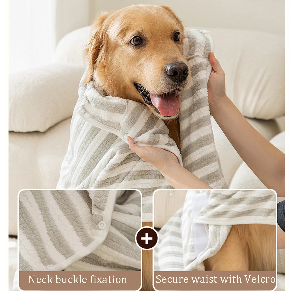 Pet Bath Towel Dog Bathrobe Absorbent Pet Quick Drying Bath Towel Bath Towel Large Small Dogs Clean Absorbent Bathrobe Full Body