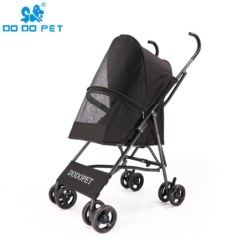 Dog Strollers Pet 4 Wheels Travel For Cat Pushchair Trolley Puppy Jogger Folding Carrier Outdoor Supplie