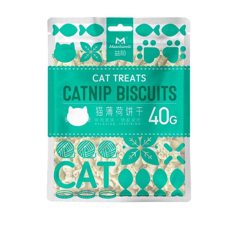Cat grass biscuit bag 40g catnip hair ball grinding teeth gills pet cat snacks
