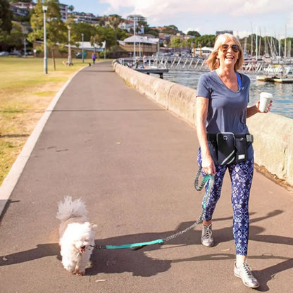 New Retractable Dog Walking Bag Adjustable Reflective Puppy Training Pouch Outdoor Hands Free Waist Bag Running