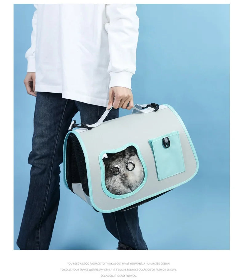 Cat Bag Portable Dog Tote Bag Breathable Backpack Carrier Small Dog Foldable Cat Carrier Large Space Travel Transport Bag