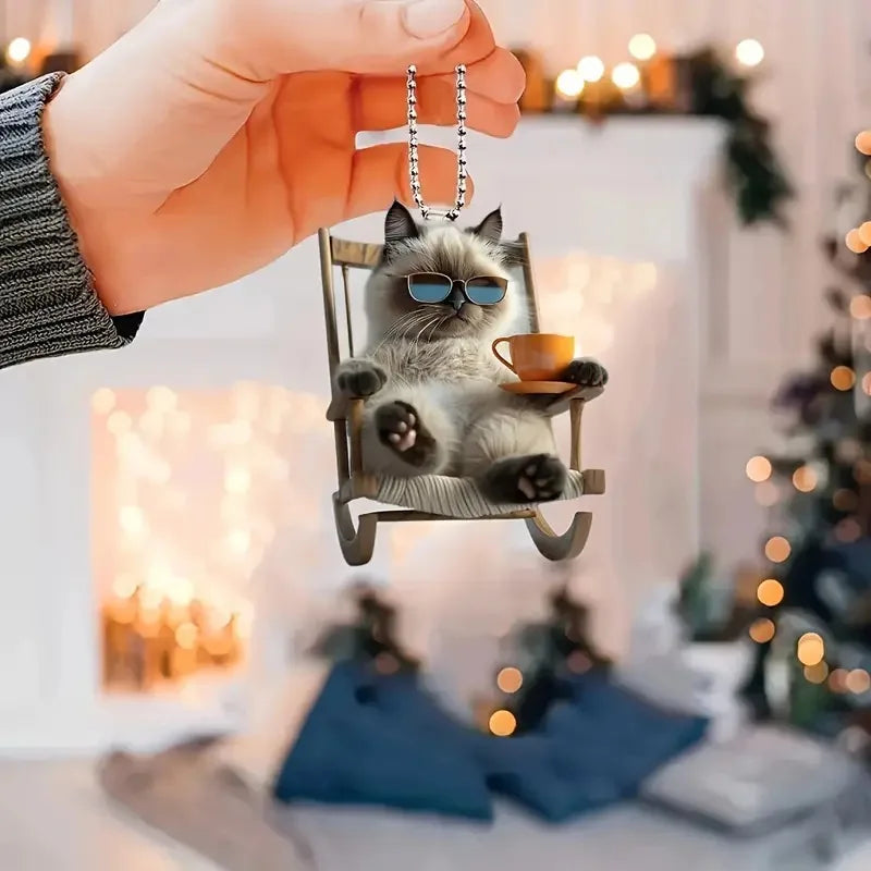 Cute Cat Acrylic Material Plane, Car Pendant, Backpack Accessories