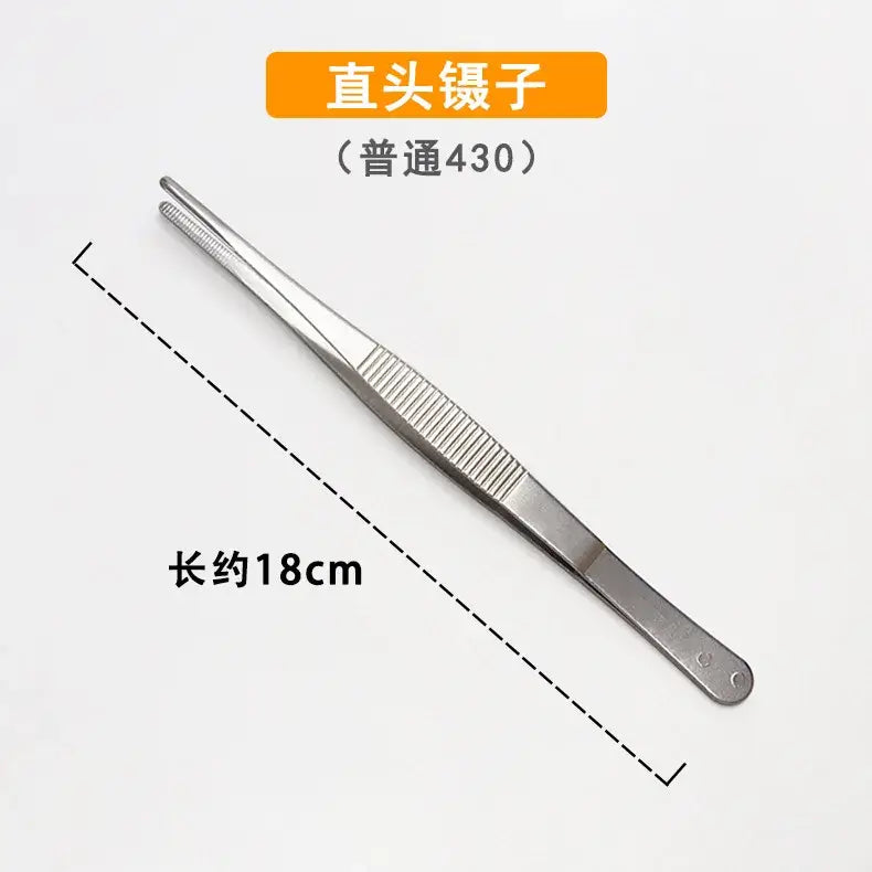 Stainless Multifuctional Steel Elbow Tweezers Aquarium Clip Long Tongs Medical Tweezers Forceps Pet Feeding Tools Non-slip